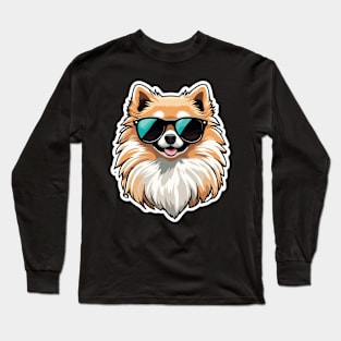 Pomeranian Christmas Drawing Long Sleeve T-Shirt